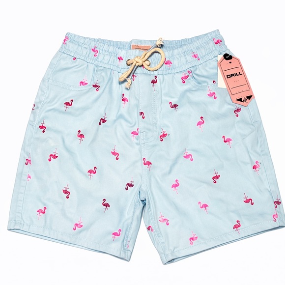 Drill Clothing Company Other - Drill Light Blue Flamingo Print Swim Trunks